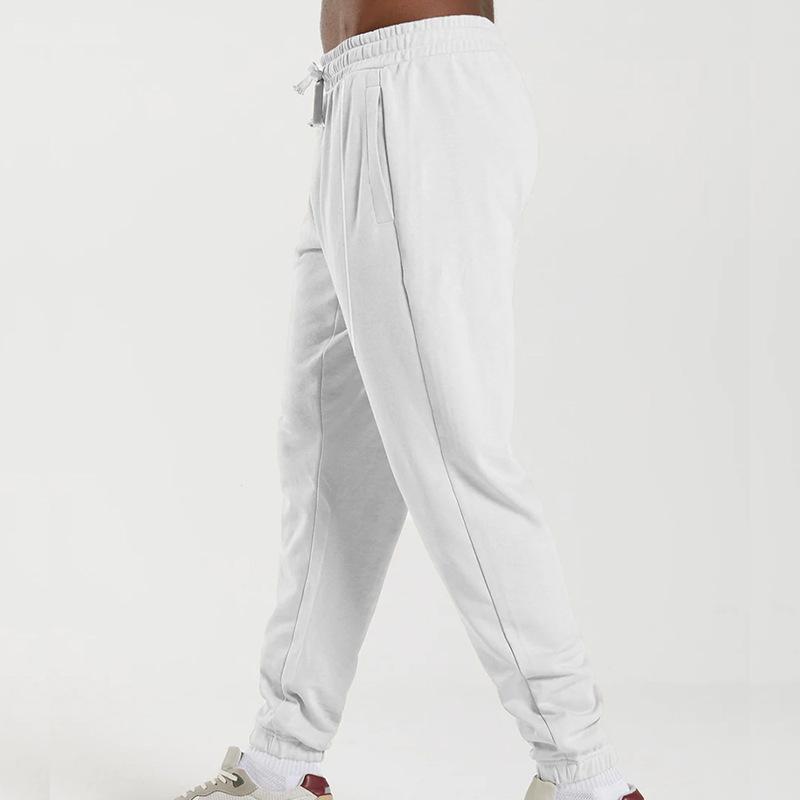 Spring/Summer Casual Sports Trousers Men's Relaxed-Fit Knitted Long Trousers with Cuffed Legs Simple and Versatile