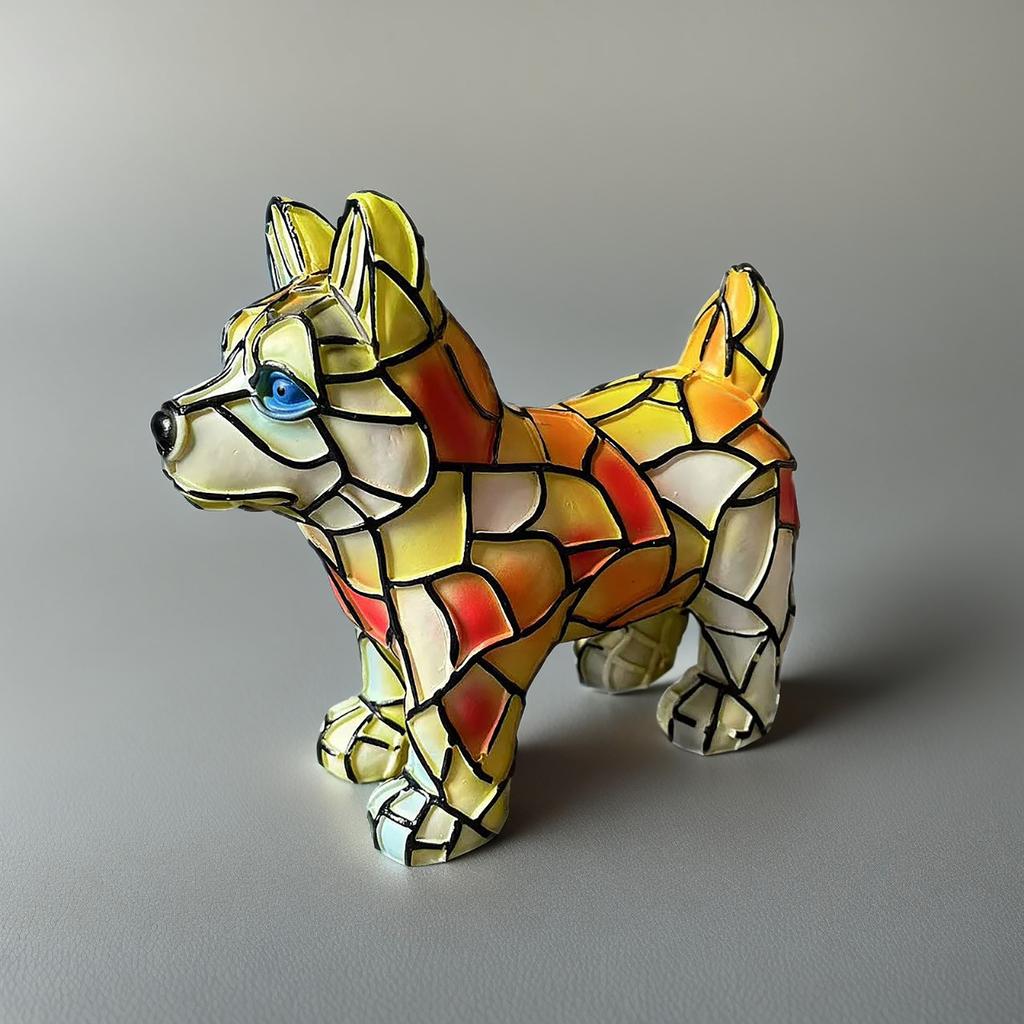 Dog Series Art Night Light, French Lamp, Corgi Lamp, Stained Resin Tabletop Night Light, LED Cute Pet Table, Vintage Animal Home Decor