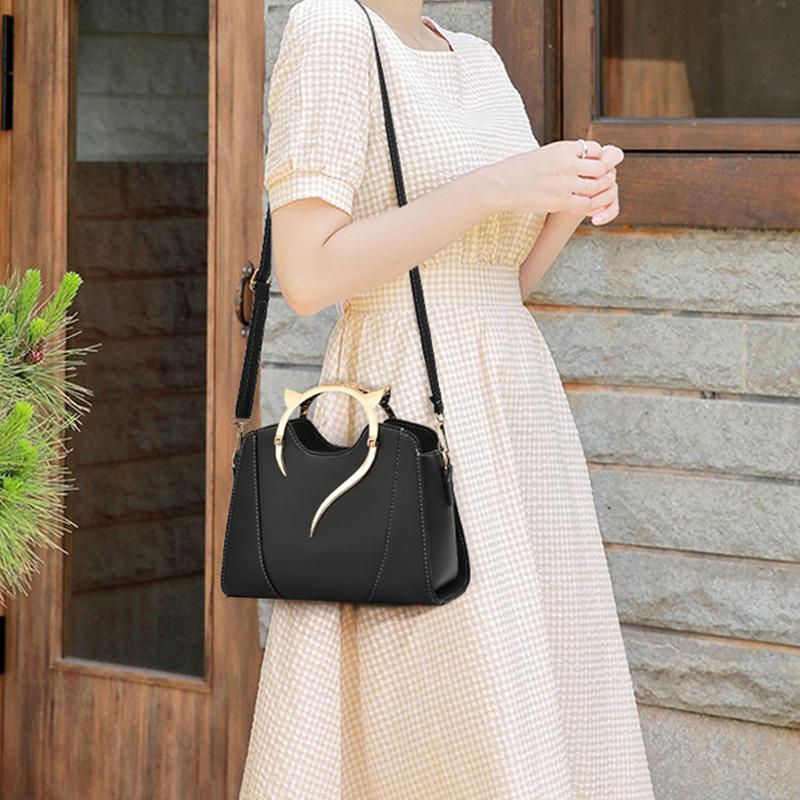 Yogodlns Retro Bucket Crossbody Bags Women Large Capacity Handbag Casual Shoulder Messenger Bags Ladies PU Leather Top Handle Bags