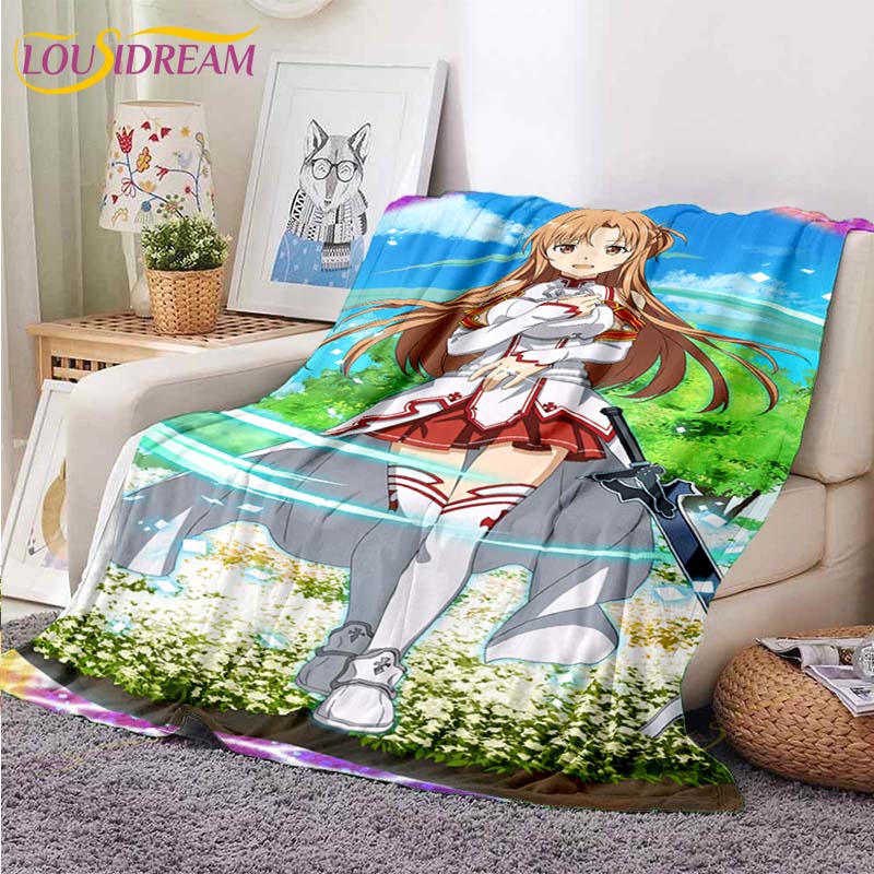 Asuna Sword Art Online Decke, Sofabettdecke, superweicher, warmer Deckenbezug, Fleece-Überwurfdecke