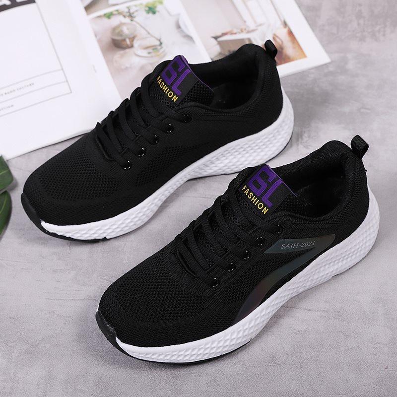 Sports Shoes Women's Summer New Soft Soled Mom Mesh Breathable Hiking Shoes Women's Lightweight Running Shoes Women's Shoes