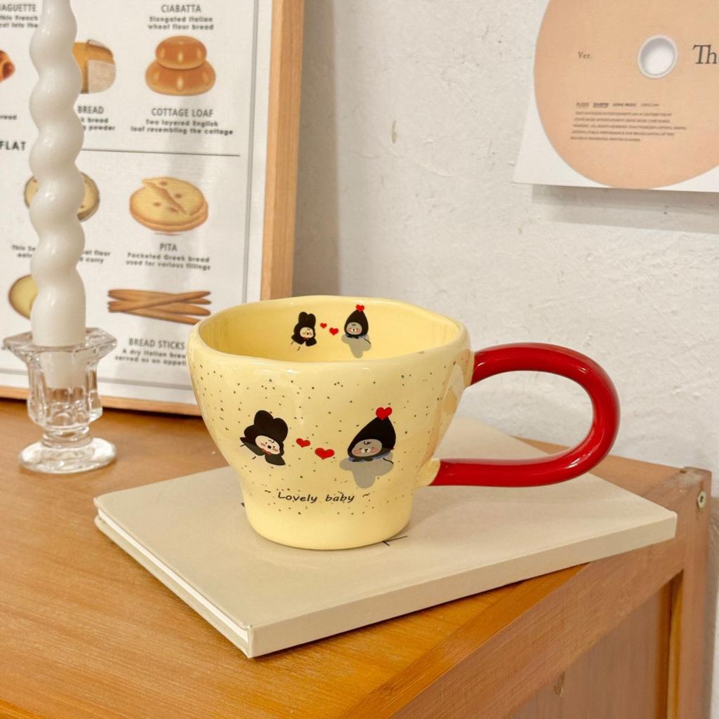 ins wind mug design sense high value cute water cup ceramic cup couple home office coffee cup