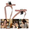 Velvets Bowknot Hair Clip Long Ribbon Hairpins Hair Accessories Hair Side Clips