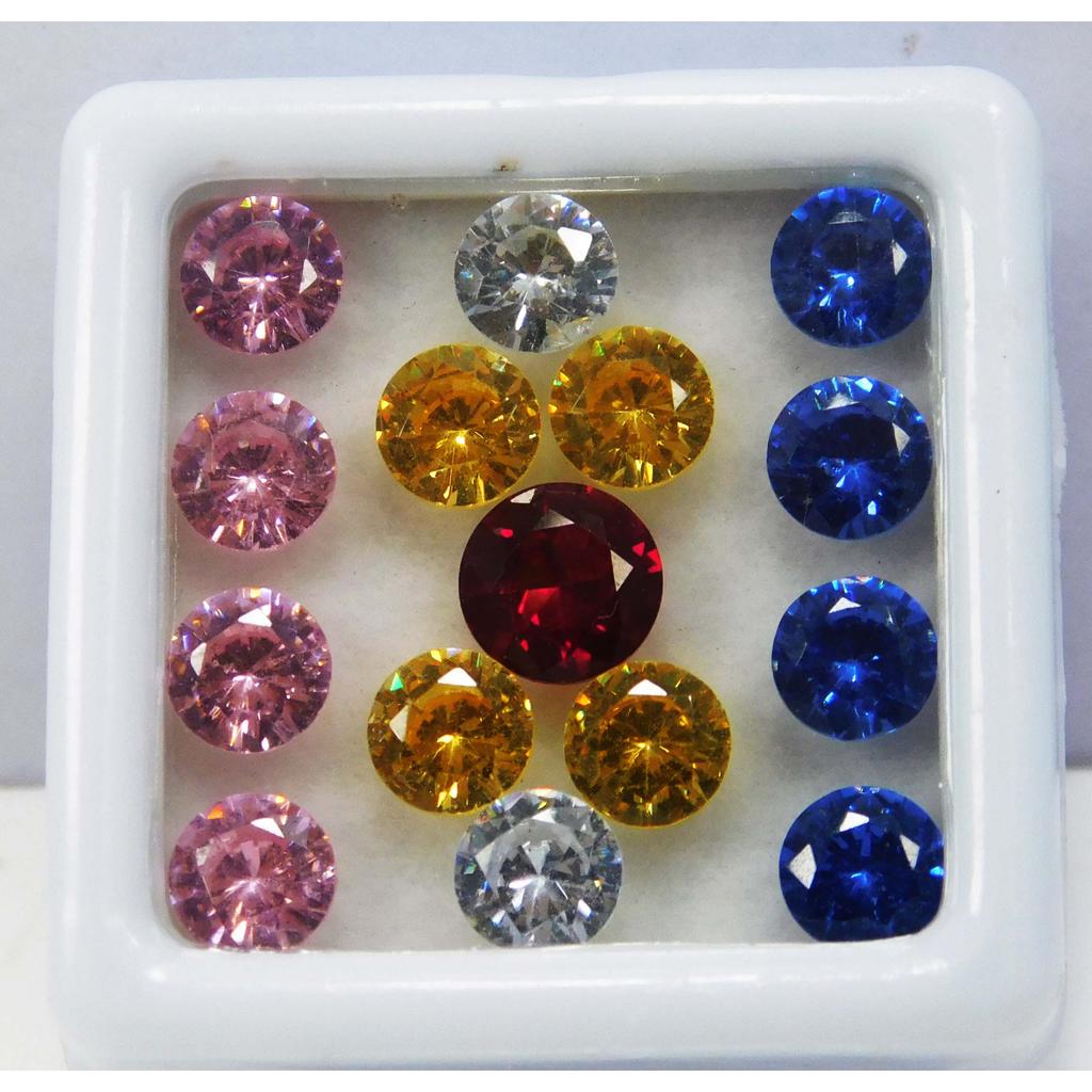 10 Pcs Natural Sapphire Mix Color Round Cut Loose Gemstone Lot