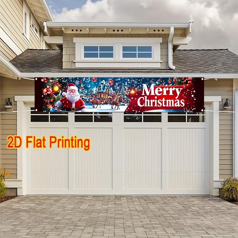 Merry Christmas Fence Banner, Holiday Welcome Sign, outdoor lawn porch yard sign