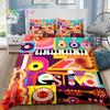 Music Note Piano Bedding Set Single Twin Full Queen King Size Bed Set Adult Kid Bedroom Instrument Bedding Gift