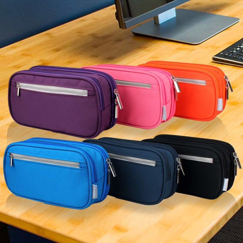 Pencil Case, Large Capacity Pencil Cases Pen Case Pencil Bag Pouch with Big Compartments for School Student Boys Girls and Office, Black
