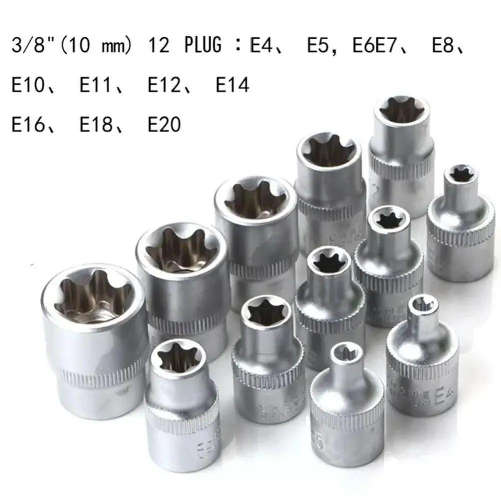 34Pcs/ Set Male Female Bits Drive Torx Star Bit socket Pressure Batch Sleeve  Car Repair Tools