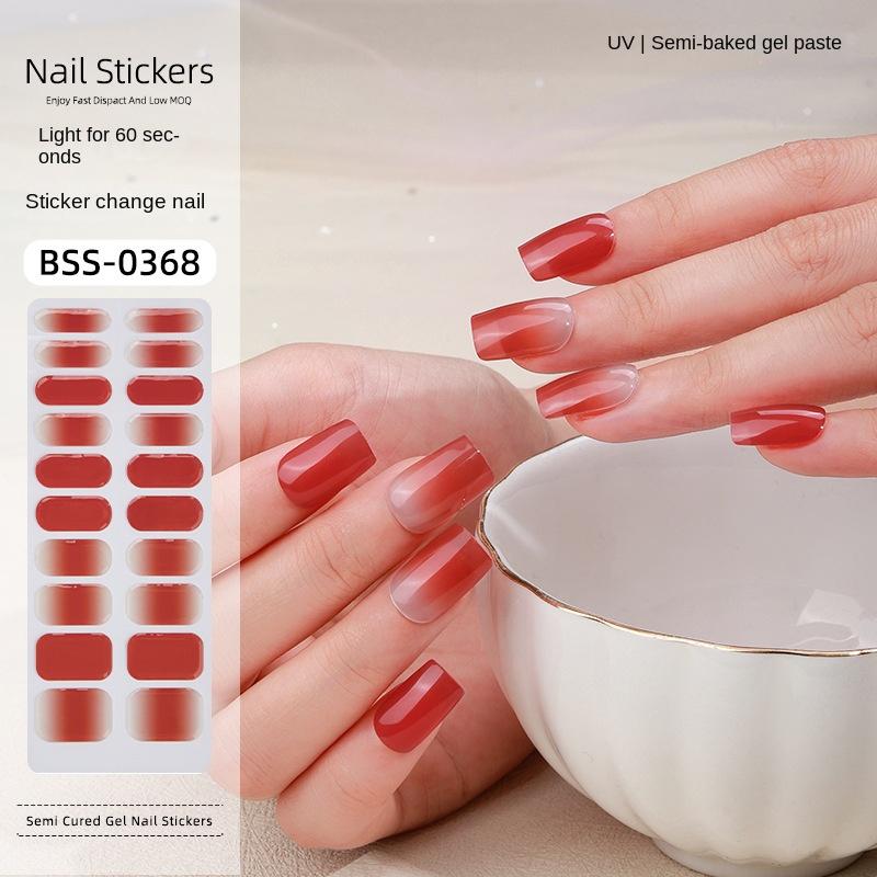

Наклейки для маникюра с гелем Французский бронзирующий фототерапевтический полуотвержденный ноготь наклейки BSS-0368