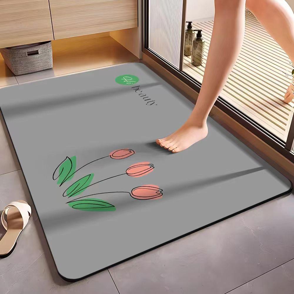 Soft Diatom Mud - Simple Wind Bathroom Absorbent Toilet Non-slip Quick-drying Foot Mat Door Mat Toilet Household Customizable