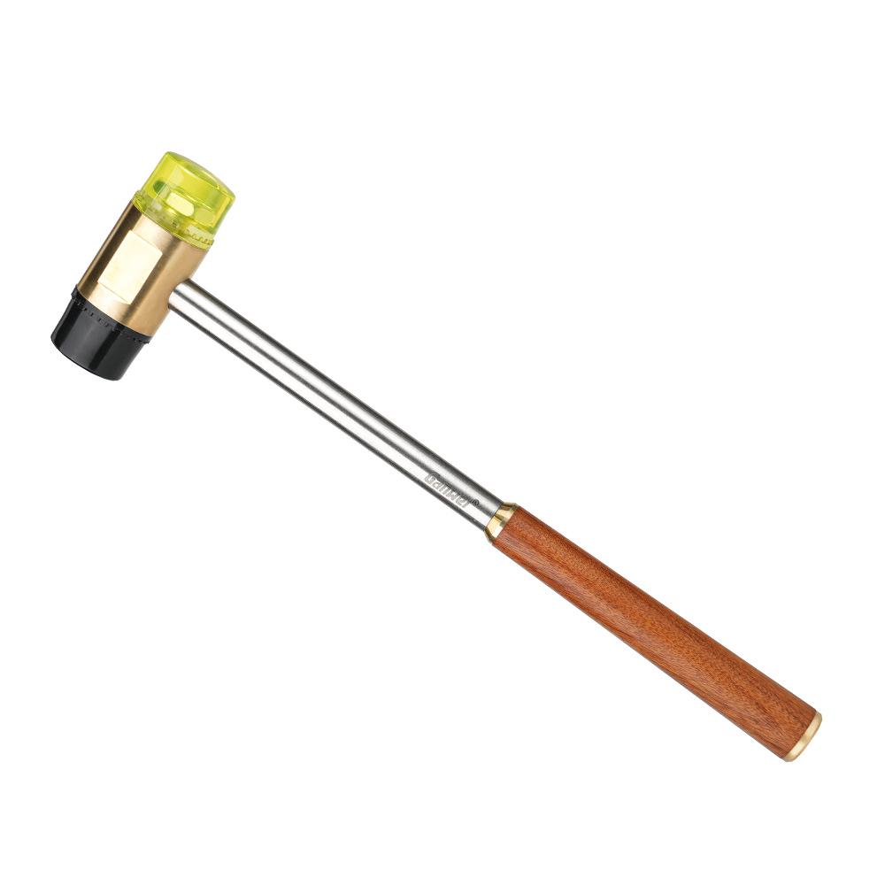 Multi-functional Professional Woodworking Hammer with Brass, Stainless Steel, and Wooden Handle for Tile Installation