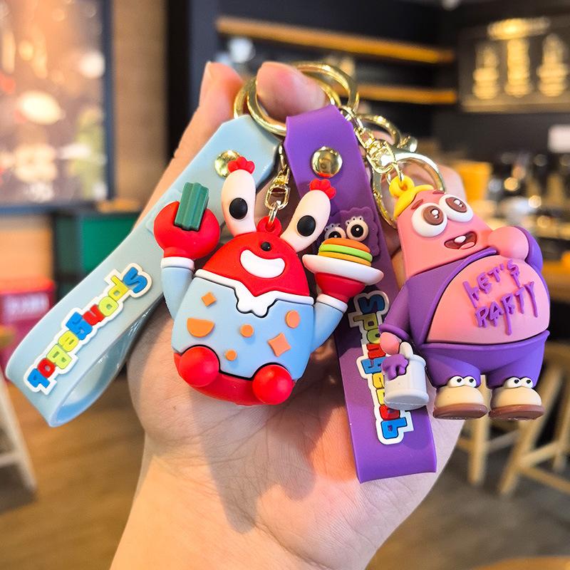 New SpongeBob SquarePants Patrick Star Keychain Accessory Car Keychain Exquisite Small Gift Schoolbag Gift Small Gift Toys Anime
