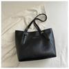 2025 Retro Korean Style Chic Large Capacity Solid Color Womens Shoulder Tote Bag