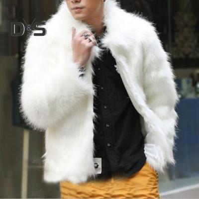 Imitation Fur Men Coat Lapel Long Sleeve Lapel Thermal Insulation Windproof Casual Coat Versatile Outerwear Daily Wear