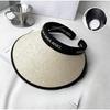 New Summer Vinyl Sun Protection and UV Headband  Straw Woven  Adult Empty Roof Letters  Large Hat Brim  Small Face