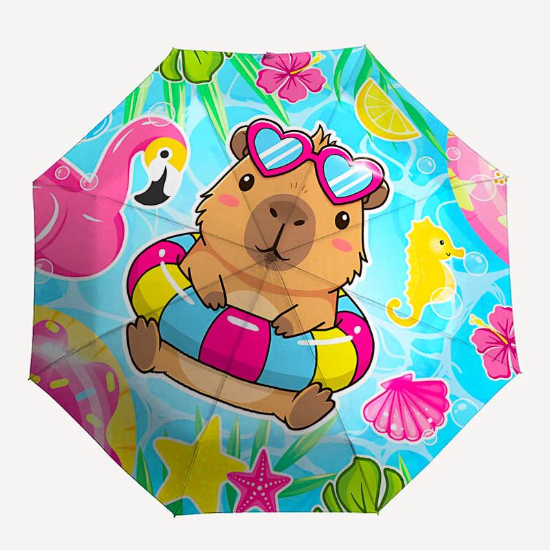 

1PC Guinea pig, summer Umbrella-8-Rib Reinforced Portable Folding Travel Suitable for All Seasons Outdoor Daily , Fun Design-Z0432