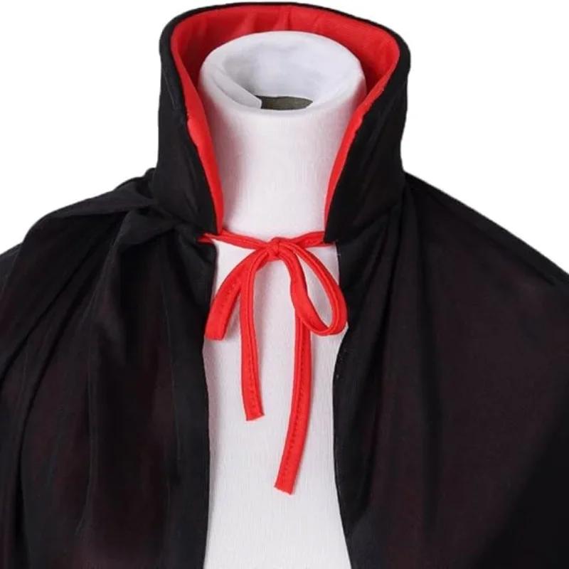 2025 Halloween Red and Black Double-sided Cape Hooded Medieval Costume Witch Vampire Halloween Cosplay Costume Cape Women Men