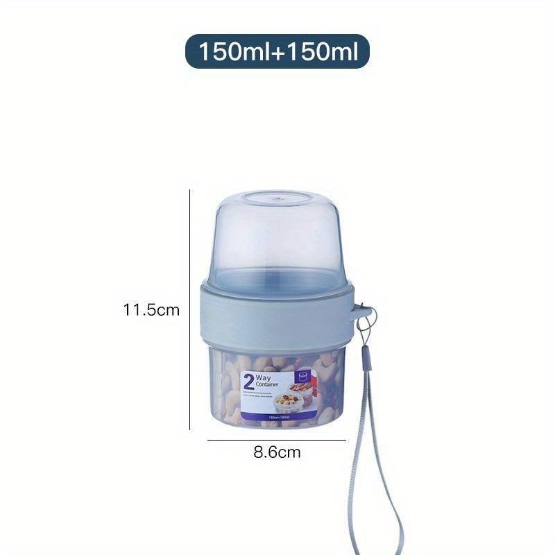 

2-слойный герметичный контейнер для хранения продуктов | Портативные банки для салатов и хлопьев для путешествий, кухни, сохранения свежести 310-360ml