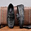 Italienischer Designer Luxus Herren Casual Hochzeitsparty Formelles Kleid Kuh Echtleder Schuhe Slipper Krokodil Stil Luxus Herren Loafer