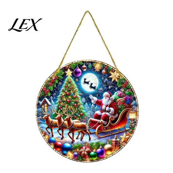 Acrylic Hanging Decorations Christmas Tree Ornaments, Festive Pendants with Lanyard for Holiday Ornaments Party Home Decoration, Indoor Scene