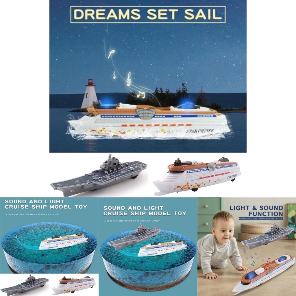 Inertialsicherer Flugzeugträger-Modellbausatz Plastikspielzeugauto für Jungen im Alter von 2-6 Jahren Mit Sound- und Lichteffekten