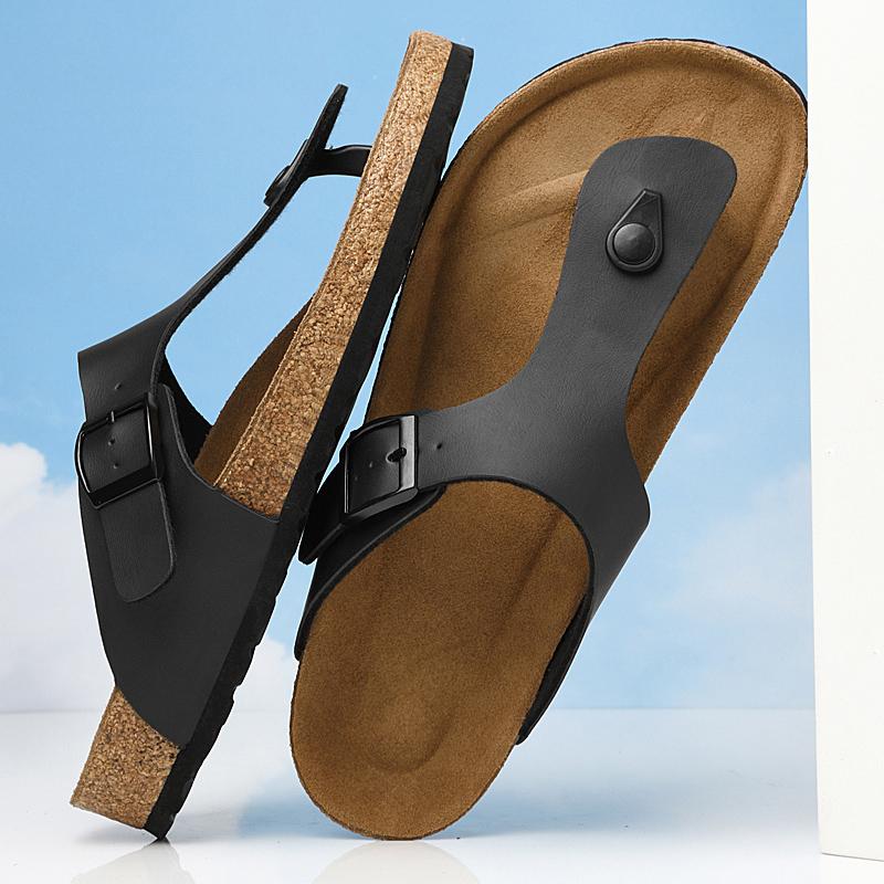 Fashion New Fashionable Men Flip-top Beach Shoes European American One-foot Lightweight Anti-slip Brand Beach Shoes 38-46 Men Slippers