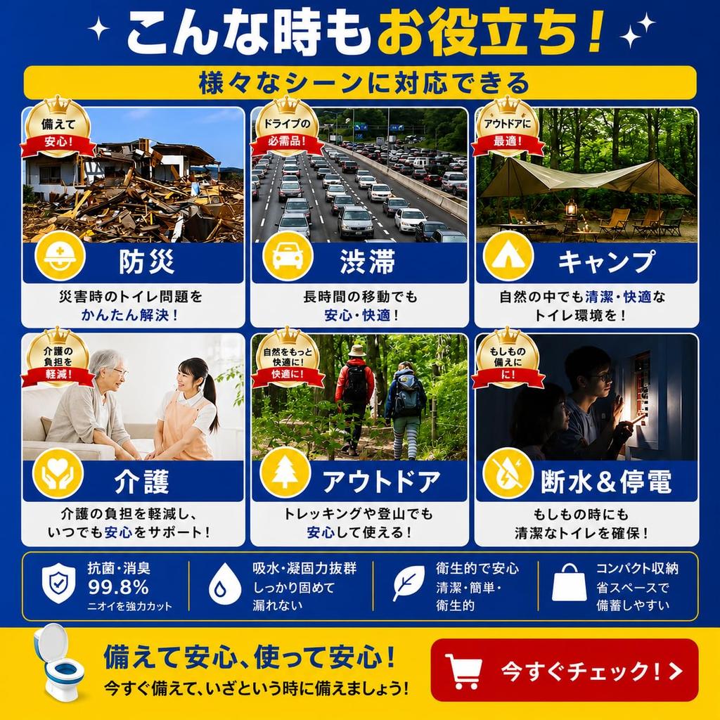 Portable Toilet with Powerful Deodorizing Function of the 2025 Disaster Prevention Goods Award X Supervised by a Disaster Prevention Shelf Life