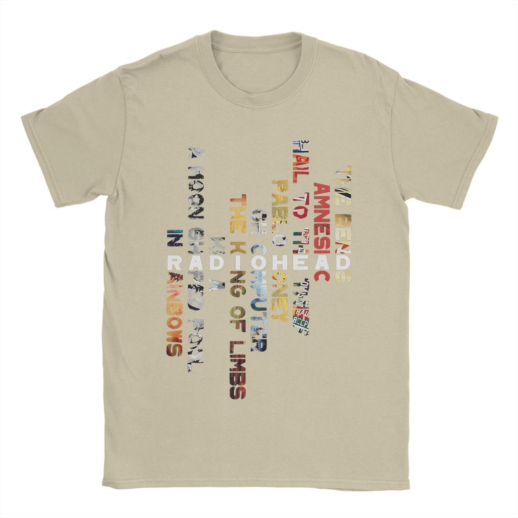 Radiohead In Rainbows T-Shirts für Herren Reiner Baumwoll-Vintage-T-Shirts Rundhals-T-Shirts Kurzarm Kleidung Sommer