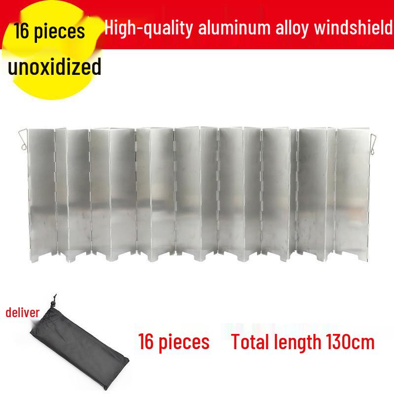 16-Piece Portable Aluminum Alloy Camping Stove Windshield