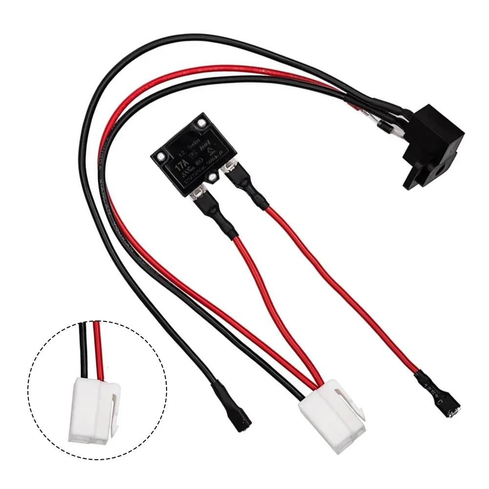 Children Electric Vehicle Charger Socket 6V,12V,24V,Pre-installed 17Amp Fuse On The Harness Round Charging Port Socket With Wire