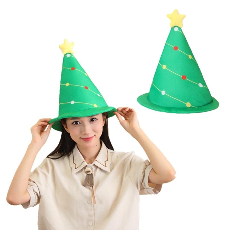 Portable Holiday Christmas Tree Costume Hat with Festival Ornament Comfort Fits for Parties Supplies Home Accessory