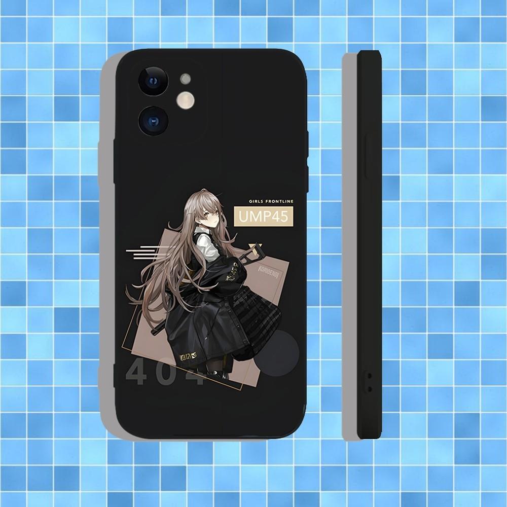 Girls Frontline Ump45 Phone Case For iPhone 16,15,14,13,12,11,Pro,Max,Plus,X,XS,XR,SE,8,7,Mini,Soft Silicone Black Case
