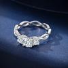 Moissanite Ring for Women Sparkling Wedding Eternity Bands 100 Copper 02CT05CT Moissanite Jewellery Classic Ring