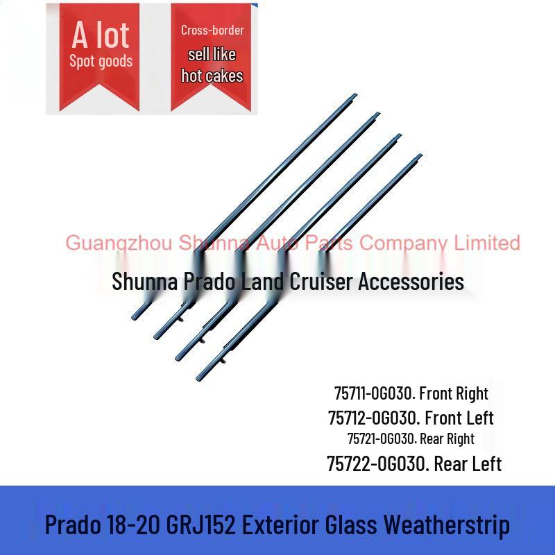 

Toyota Land Cruiser Prado Front & Rear Door Outer Molding (75711-0G030, 75721-0G030 Compatible) GZSN