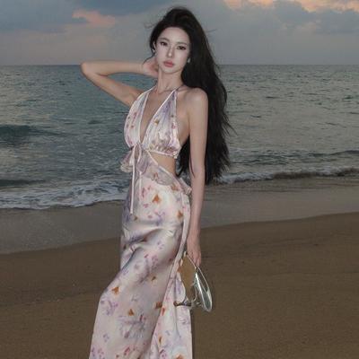 Sexy Fashion Waist Halter Neck Dress