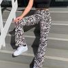 Spring and Autumn Women's Pants Fashion Street Water Ripple Print Micro-lab Pants Long Pants