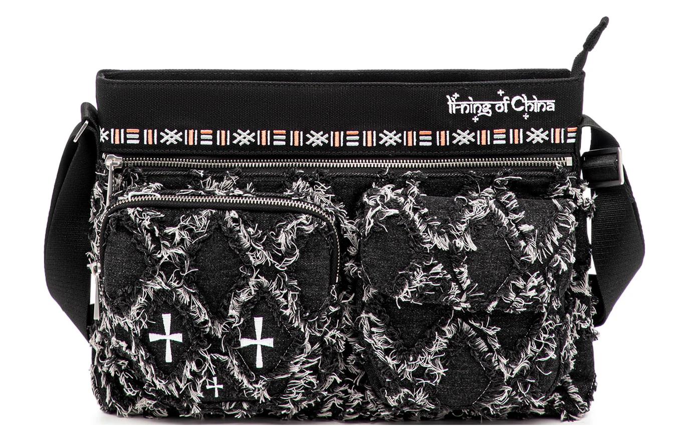 Li Ning Cotton Shoulder Bag, Crossbody Bag Unisex Black ABDT249-1