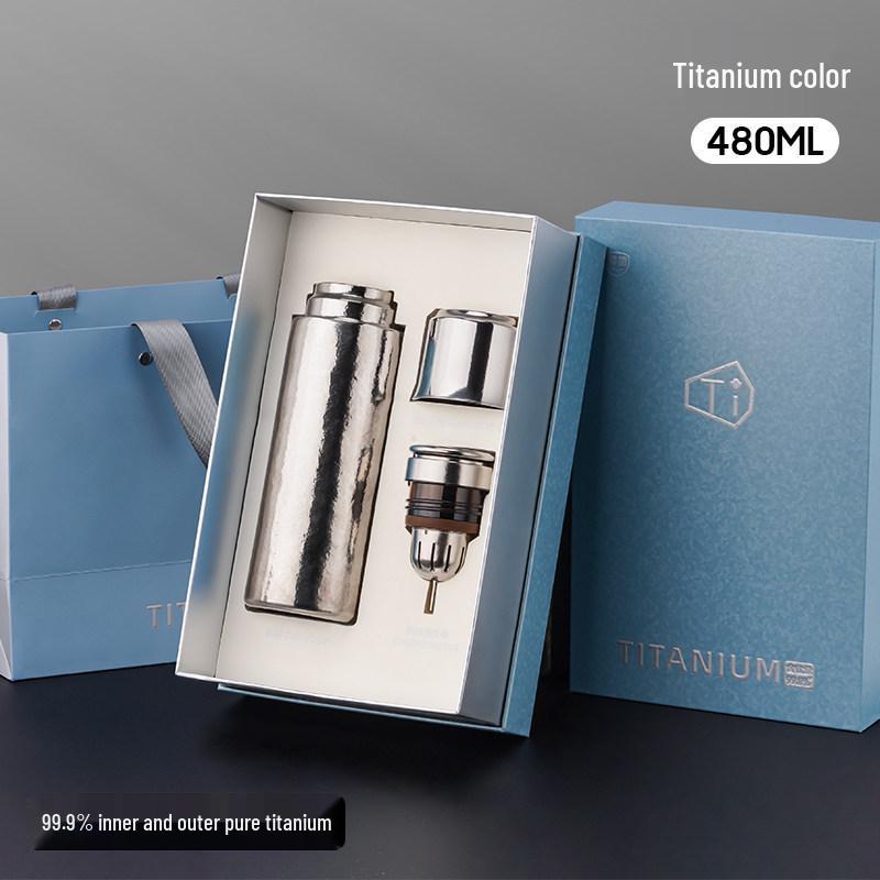 Jiuxiang Pure Titanium Magnetic Insulated Cup with Seamless Liner - Premium Gift for Men and Women