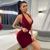 2026 Spring and Summer New Sexy V-neck Waist and Hip Dress Slim Temperament Spice Girls Women's Clothing