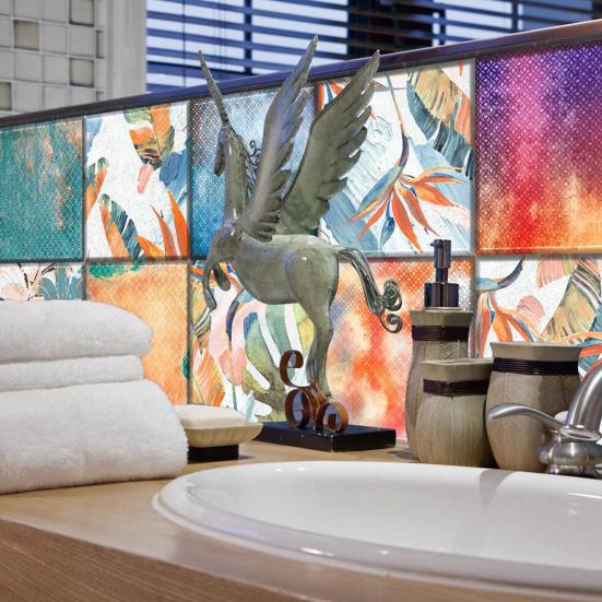 10Pcs Practical Wall Sticker Waterproof Durable Abstract Pattern Mural Decal