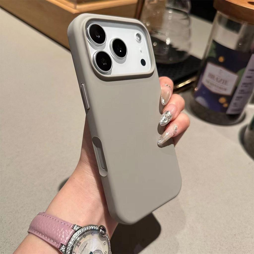 Liquid Silicone Invisible Inner Magnetic Phone Case For Apple Iphone Full Coverage Shockproof Solid Color