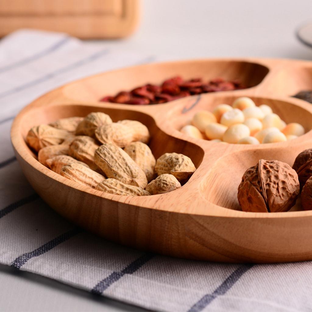 Beech Round Fruit Plate Containers Snacks Dinner 5 Apartment - 30cm