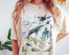 Maglietta Animali Marini Acquerello, Maglietta Vintage Animali Oceanici, Squalo Balena Retro Orca Tartaruga Polpo, Maglietta Grafica Unisex Comfort Colors