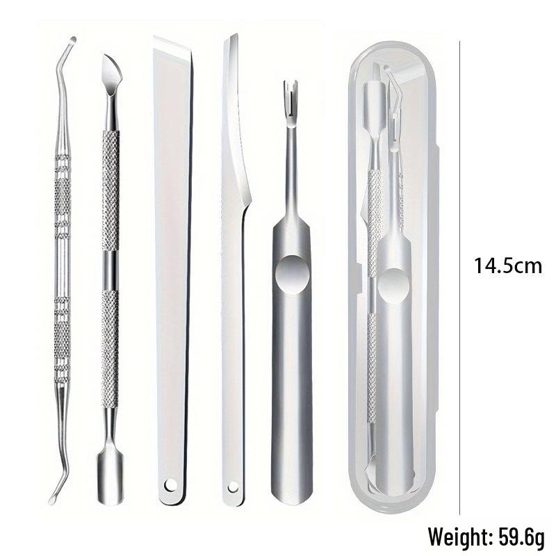 Stainless Steel Pedicure Knife Set: Dual-Headed Nail Pick with Razor, Foot File & Exfoliating Tool