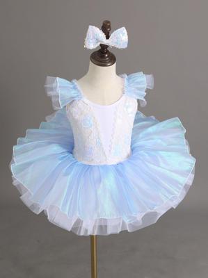 1. Juni Kindergarten Mädchen Ballett Kostüm - Flauschiger Gaze Rock mit Pailletten, Süßes Prinzessinnenkleid