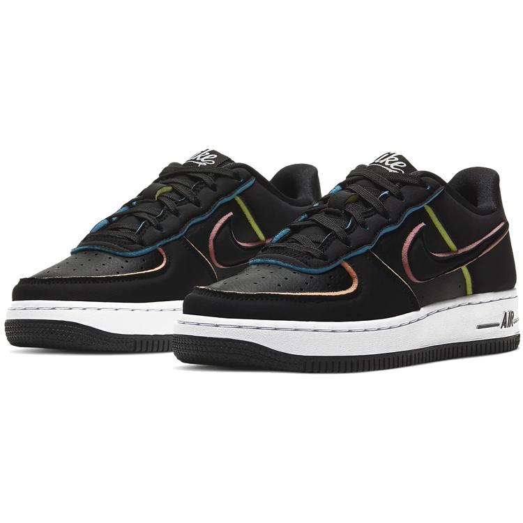 New Nike Air Force 1 Low Black Pink Barely Volt GS CD7406-001