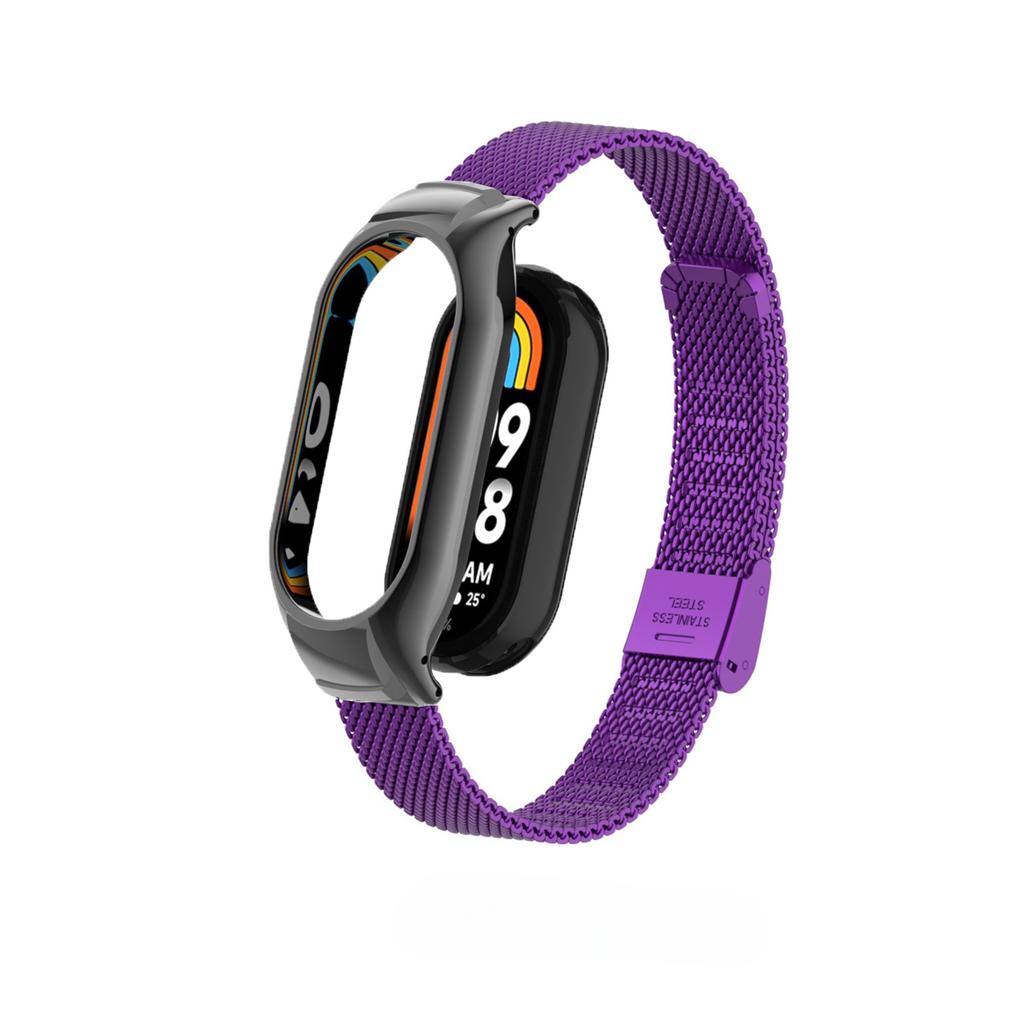 Suitable for Xiaomi Band 10 Strap, Stainless Steel Mesh Buckle Strap, Metal Band Mi Band 9 8 Replacement Strap