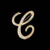 Minimalist Rhinestone Alphabet Brooch: Elegant Geometric Pin for Sweaters or Coats