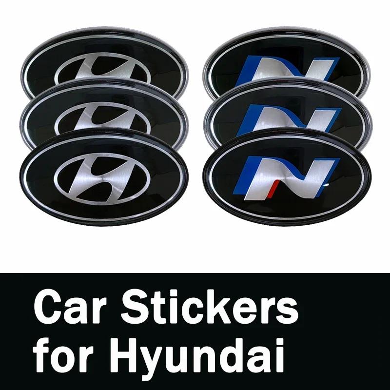 Aluminum Car Sticker for Hyundai Sonata Ix35 I20 Azera Elantra Accent Santa Fe Genesis Tiburon Tucson Solaris Front Rear Emblem b1