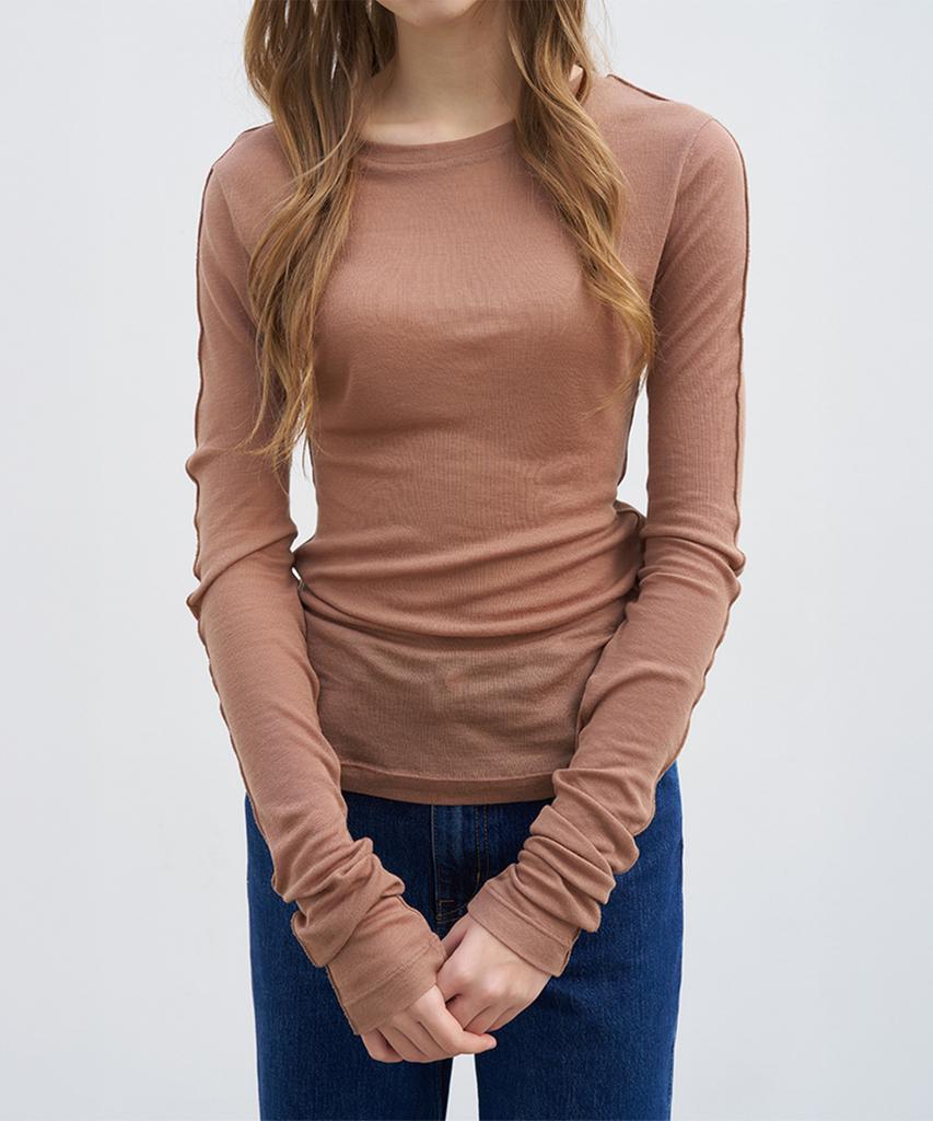 VEM.VER Tencel Line T-Shirt_Brown